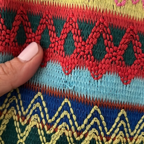 Chelsea & Violet Crocheted Multicolor Mini Dress. Size S. Sleeveless. Y2K - Picture 10 of 11